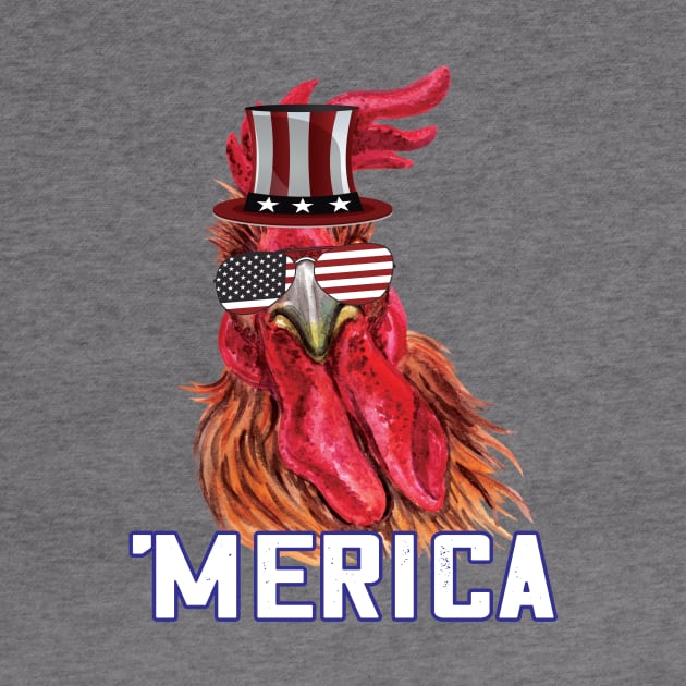 Merica Funny chicken 4th of july celebration gift by DODG99